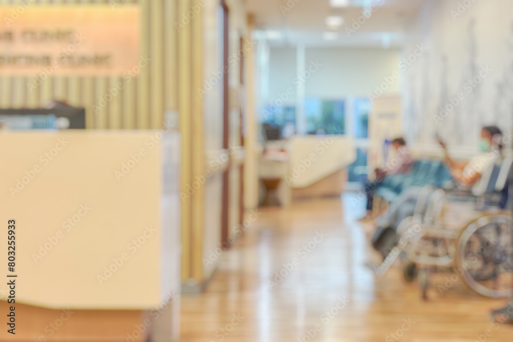 Abstract blur hospital clinic medical interior background