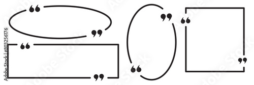 Quote box frame, big set. Quote box icon. Texting quote boxes. Blank template quote text info design boxes quotation bubble blog quotes symbols. Creative vector retro marks collection. 
