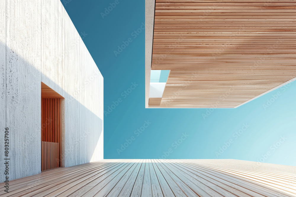 Concrete outdoor square building,Empty architectural background. Concrete outdoor square building,Empty architectural background.
