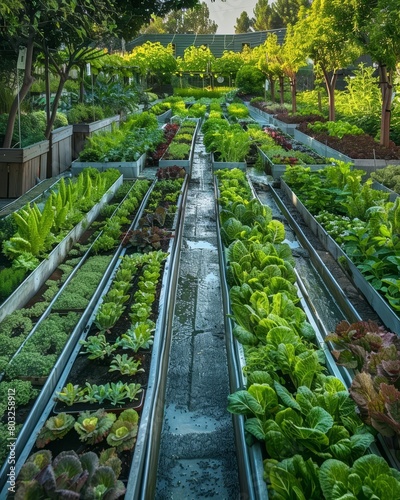 An example of a permaculture garden, which is a type of sustainable gardening that mimics the natural ecosystem. photo