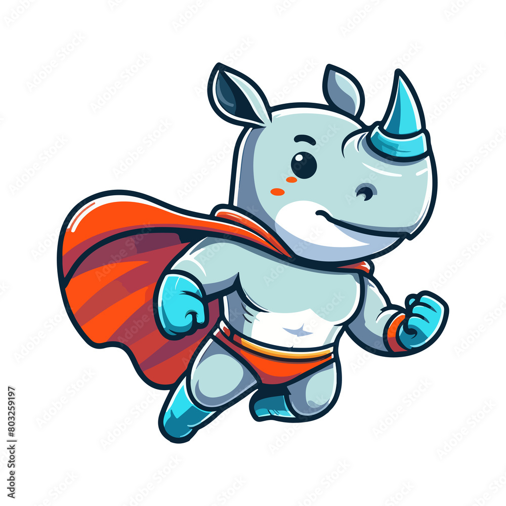 cute icon character rhino hero