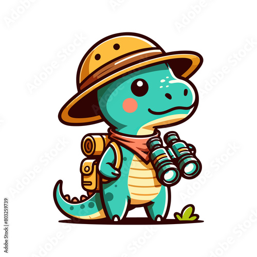 cute icon character adventure dinosaur