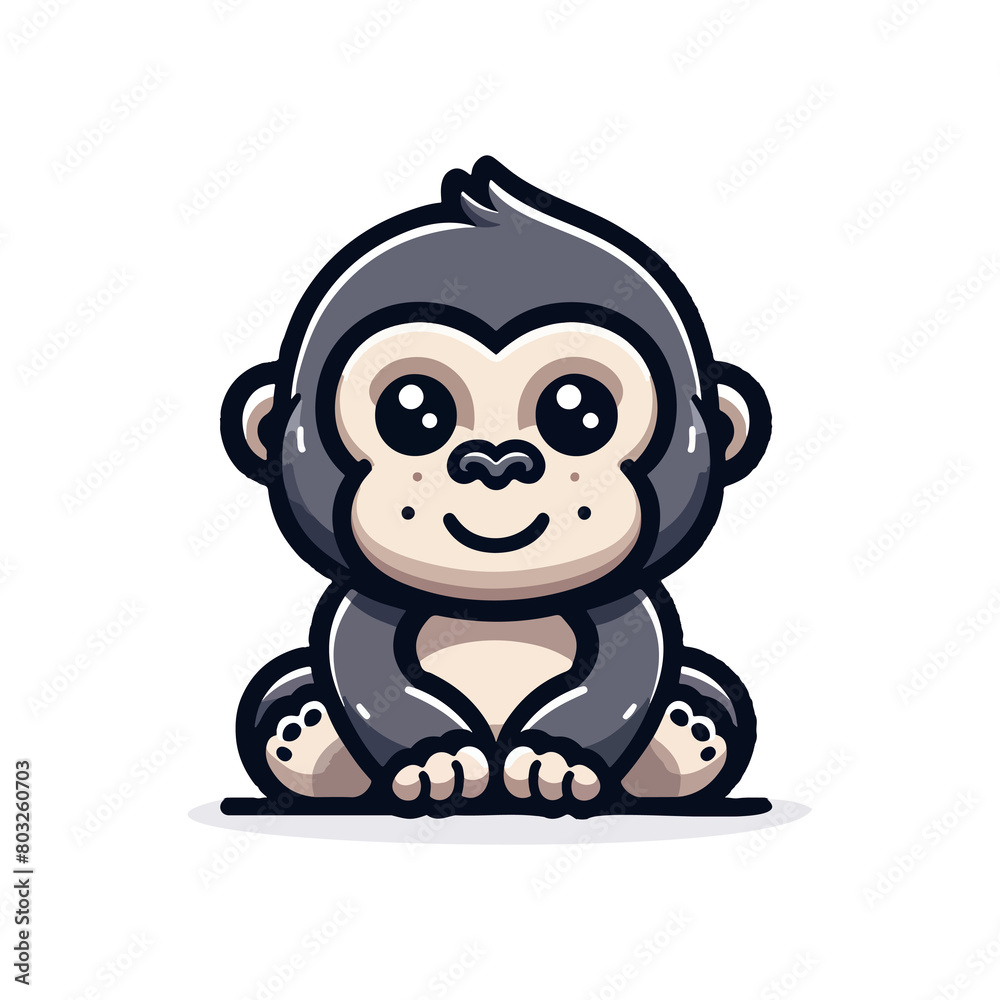 Obraz premium cute icon character gorilla