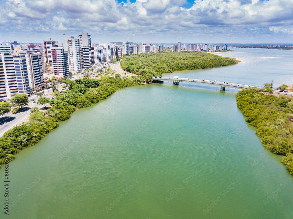 Fototapeta premium Aerial view of the city of Aracaju, Sergipe