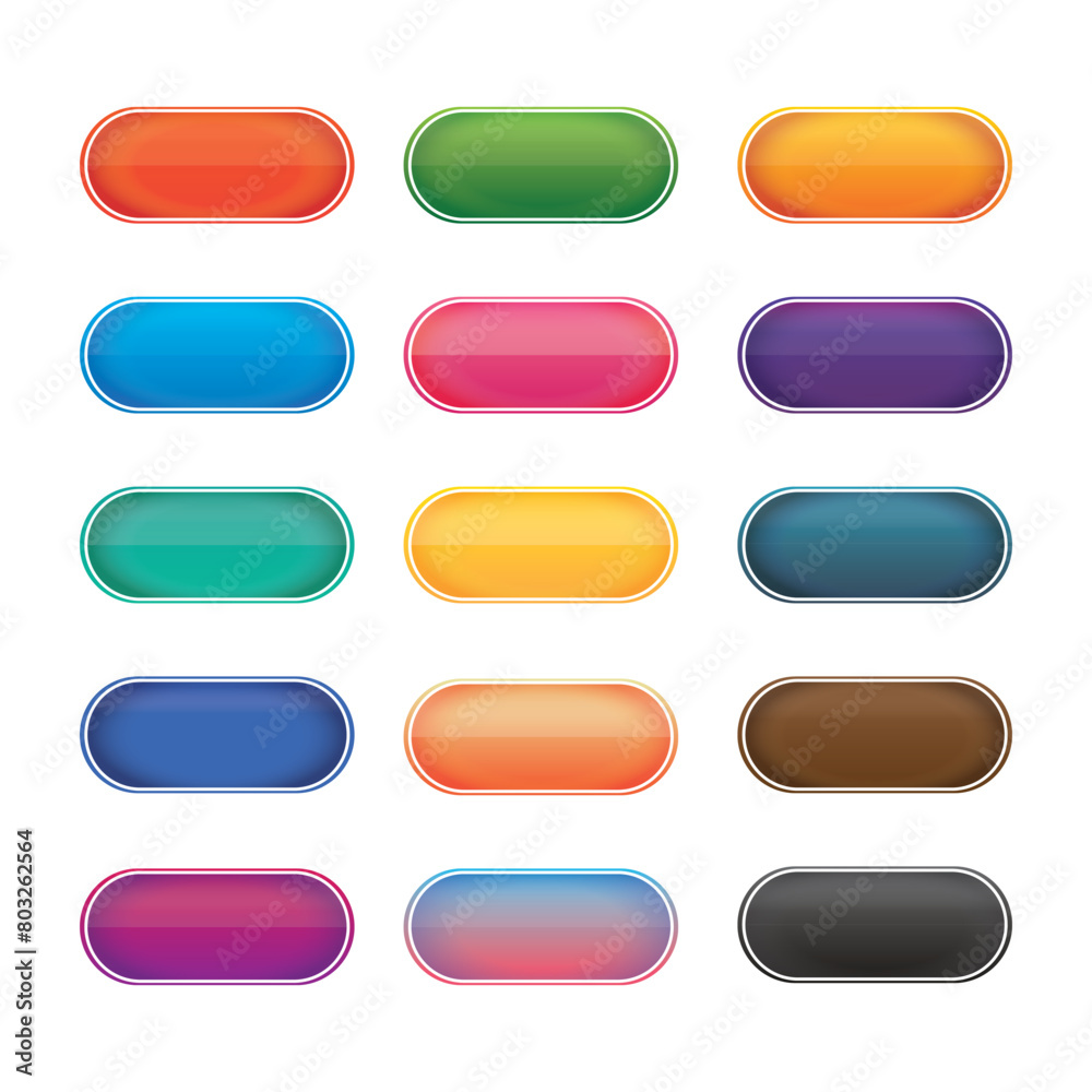Gradient Button set and website buttons