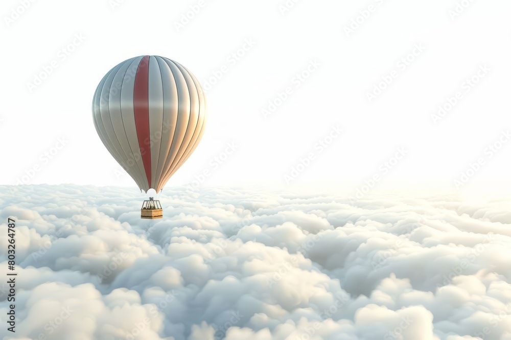Fototapeta premium A hot air balloon floats high above the clouds
