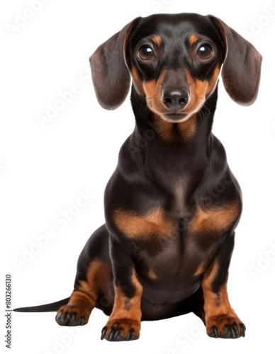 PNG  Dog dachshund sitting animal. © Rawpixel.com