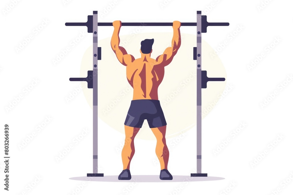 Fototapeta premium A man performing a pull up exercise. Ideal for fitness and workout concepts