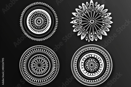 Elegant set of four decorative plates, perfect for home decor projects