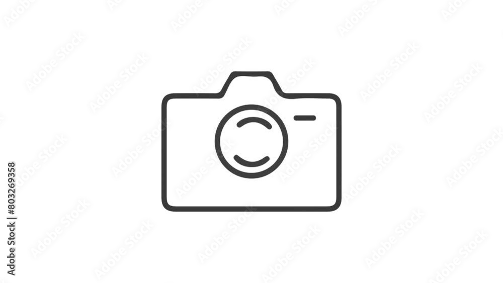 white camera icon animated on white background white camera icon animated on white background