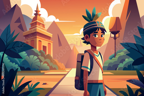 A boy embarks on an adventure through a mystical jungle