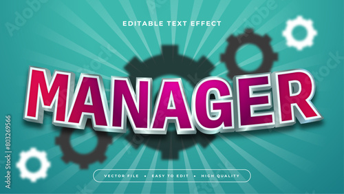 Purple violet green and gray grey manager 3d editable text effect - font style