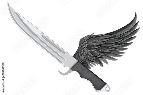 A unique knife with wings, suitable for various concepts photo
