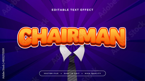 Purple violet white and orange chairman 3d editable text effect - font style