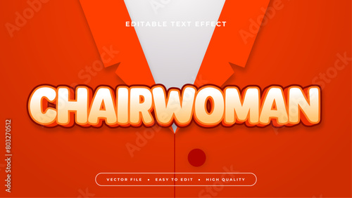 Orange red and gray grey chairwoman 3d editable text effect - font style