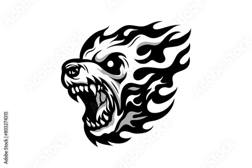 Vector of angry roaring grizzly bear head