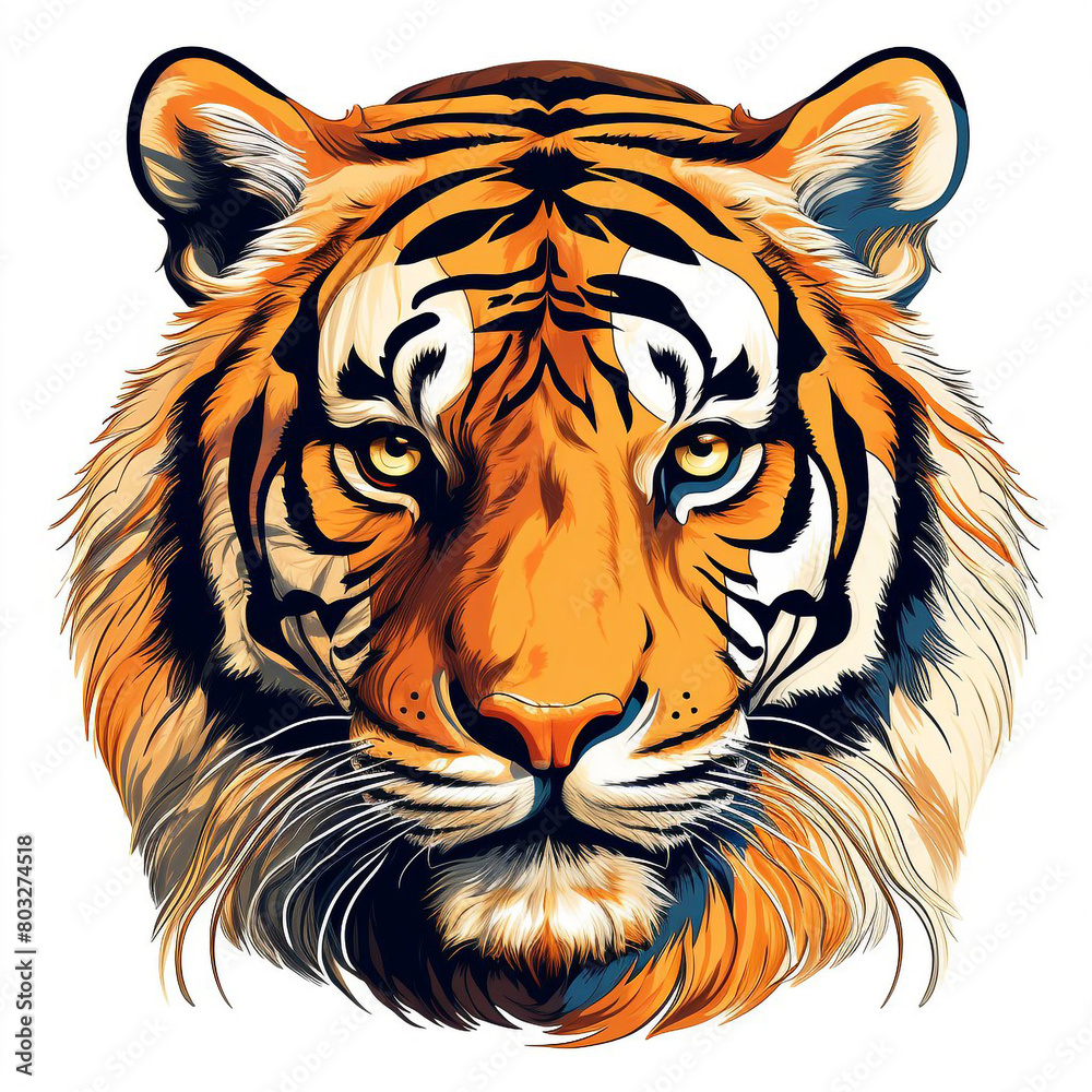 stylized tiger head drawn in vector style3 stylized tiger head drawn in vector style3