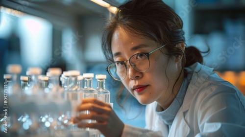 Wallpaper Mural An expert researcher examining vials of antibodies, contributing to the development of innovative therapies for various medical conditions. Torontodigital.ca