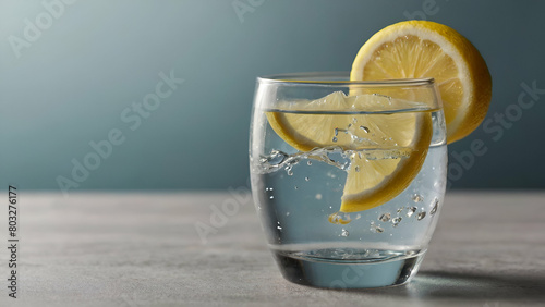 glass of water with lemon