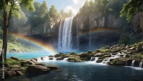 waterfall and rainbow Nature s Majesty The Power of the Waterfall