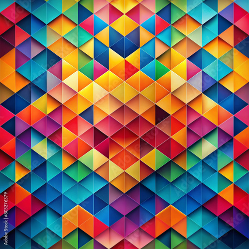 Illustration of a colorful geom. A beautiful and inspiring mosaic of joyful colors. photo