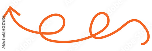 Curved orange arrow spiral sign symbol icon element shape isolated png
