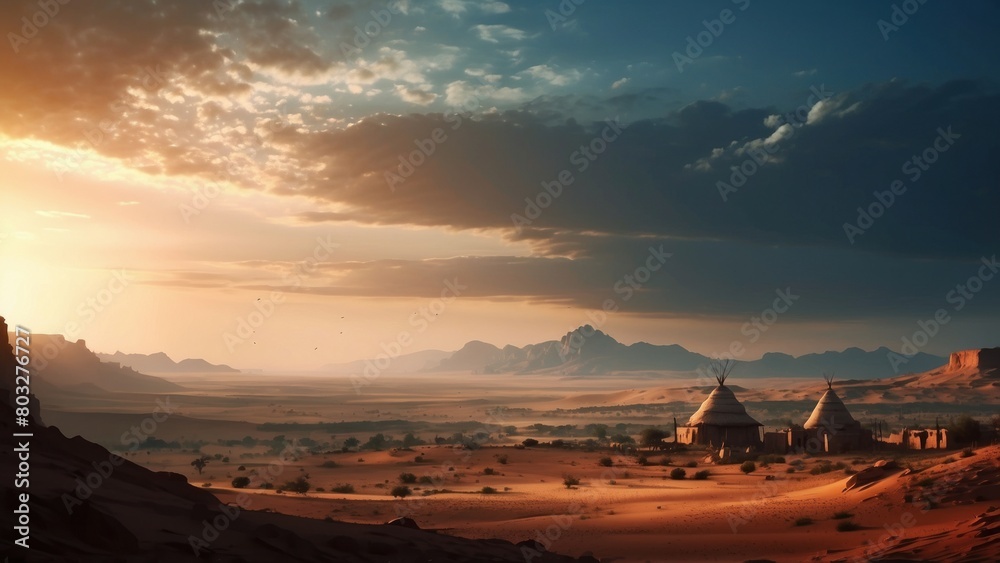 Naklejka premium Wallpaper, realism, wild west