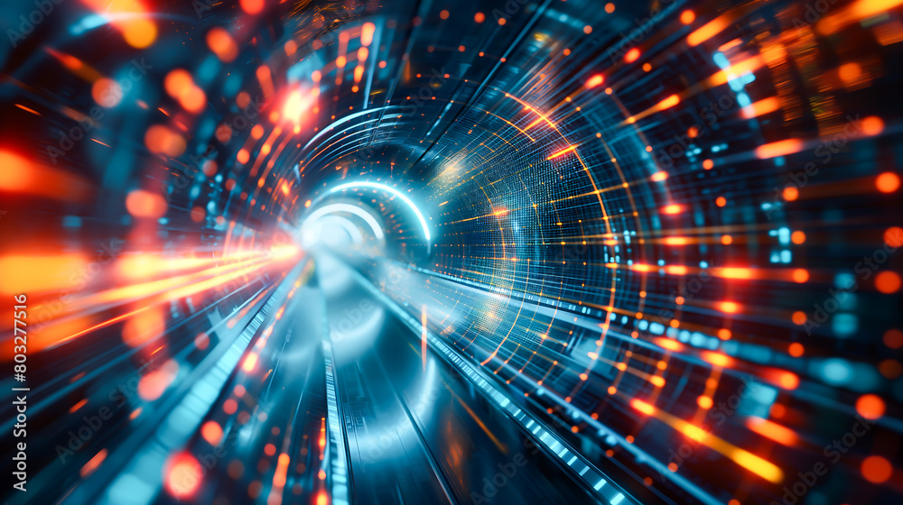 Futuristic technology abstract background with lines for network, big data, data center, server, internet, speed. Abstract neon lights into digital technology tunnel. 3D render Futuristic technology abstract background with lines for network, big data, data center, server, internet, speed. Abstract neon lights into digital technology tunnel. 3D render