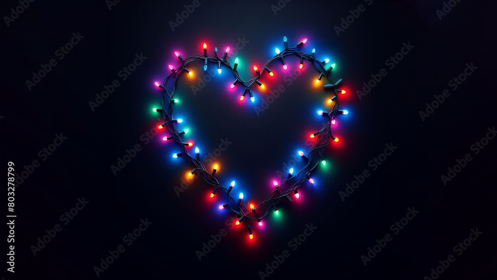 Vibrant Heart Shaped Christmas Lights
