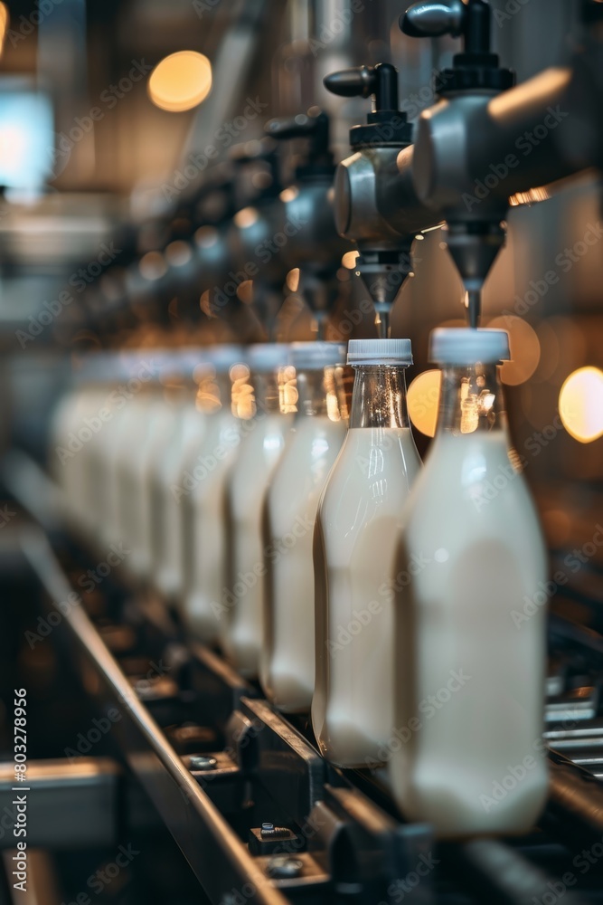 Efficient milk bottling line in a standard factory for streamlined production process Efficient milk bottling line in a standard factory for streamlined production process