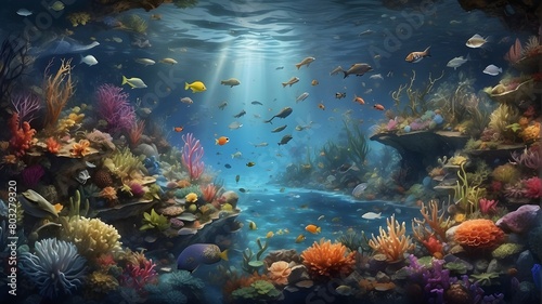 An in-depth scientific depiction of biodiversity and the marine ecosystem © Kashwat