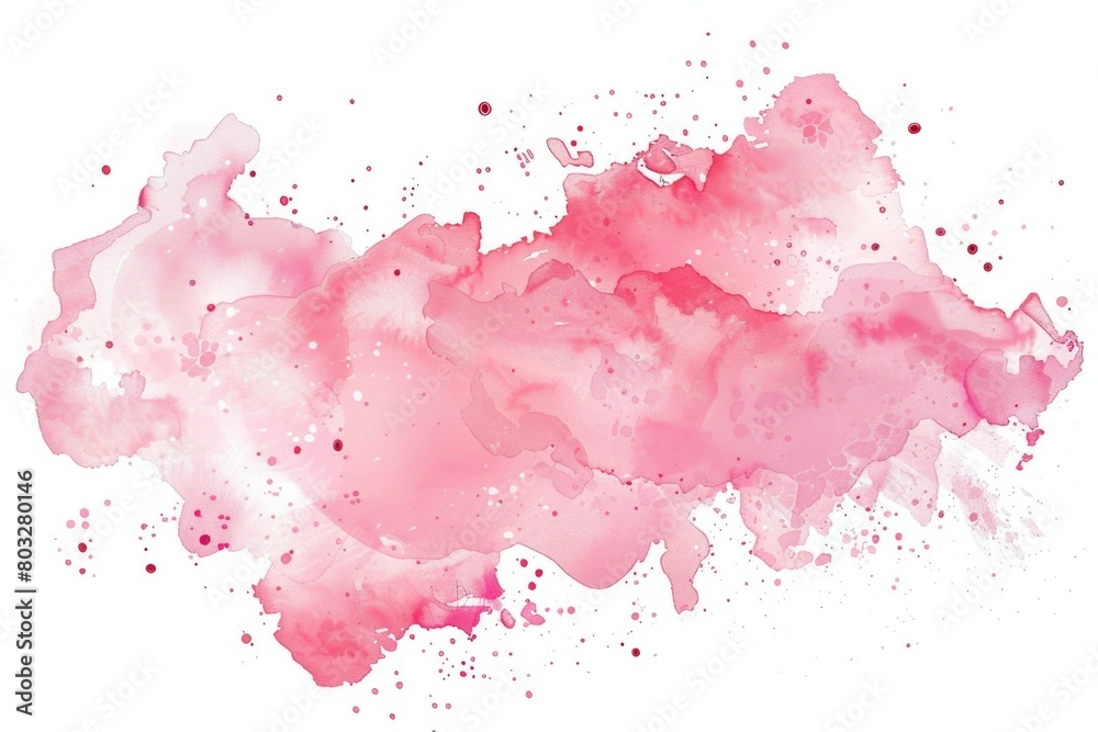 Beautiful watercolor painting of a pink cloud. Perfect for artistic projects