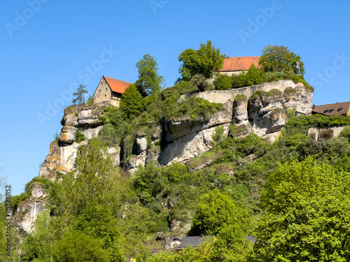 view of the castle Pottenstein in Franconian Switzerland  Bavaria Germany