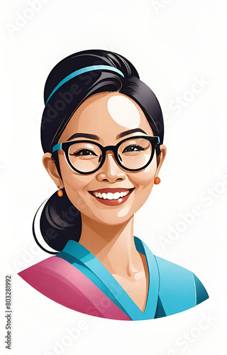 woman with glasses