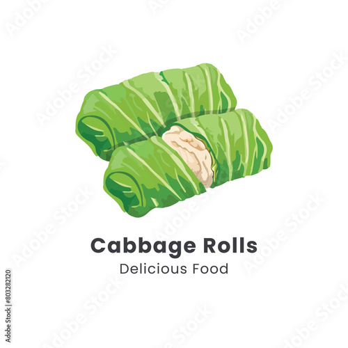 Hand drawn vector illustration of Cabbage Rolls