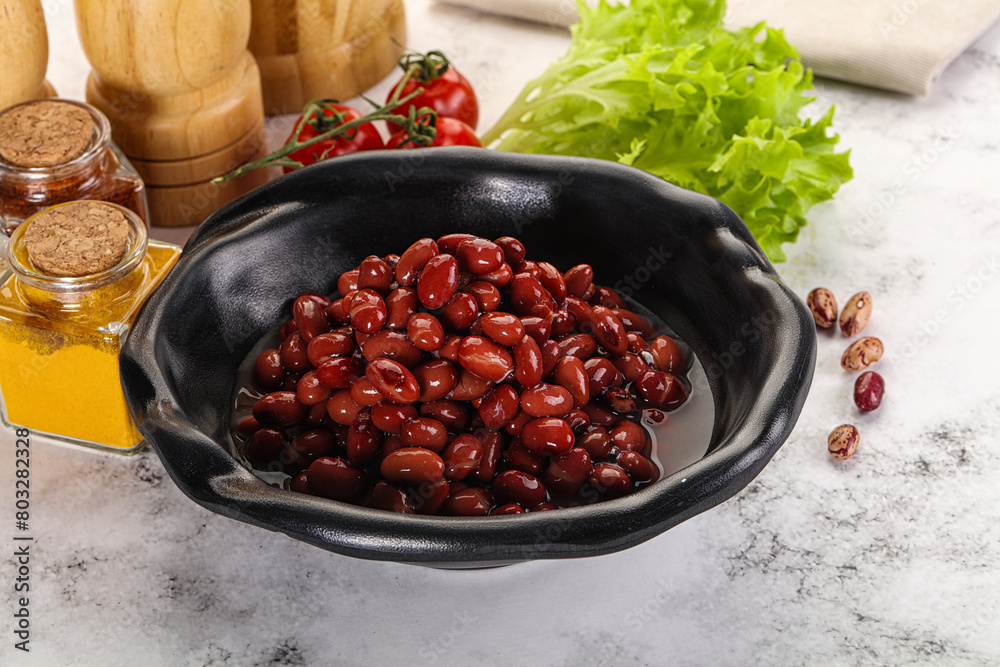 Canned red beans in the bowl Canned red beans in the bowl