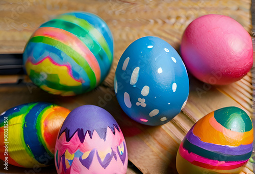 easter eggs in a nest