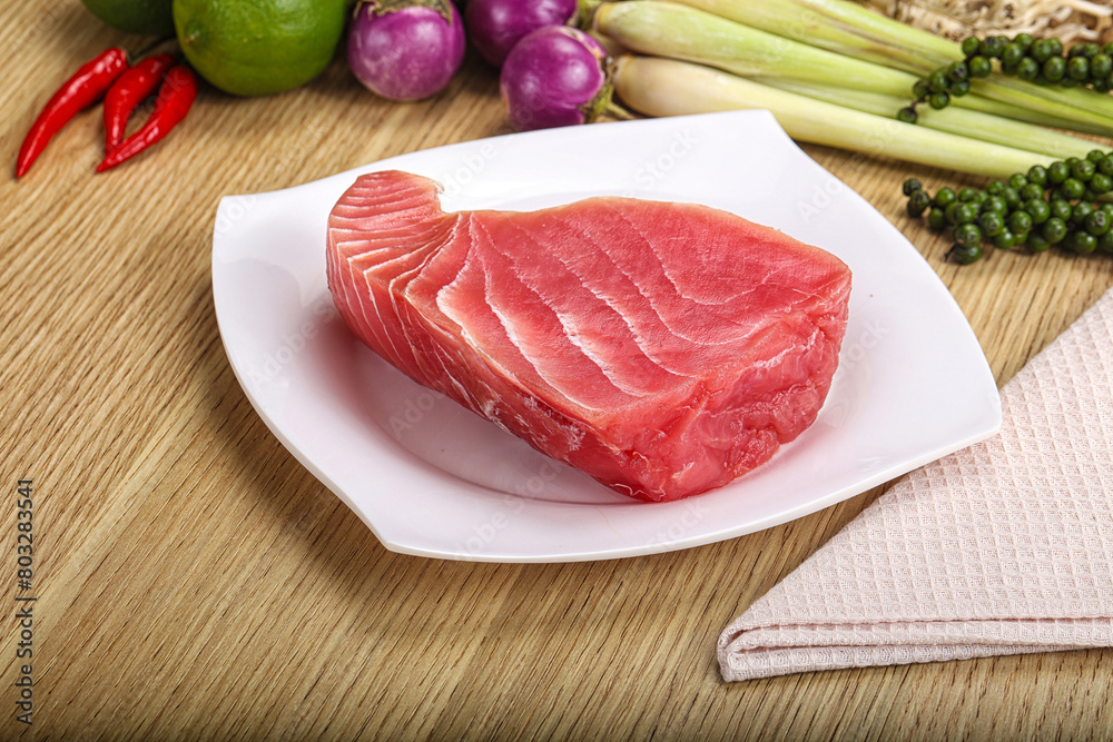 Raw fresh tuna steak for grill Raw fresh tuna steak for grill