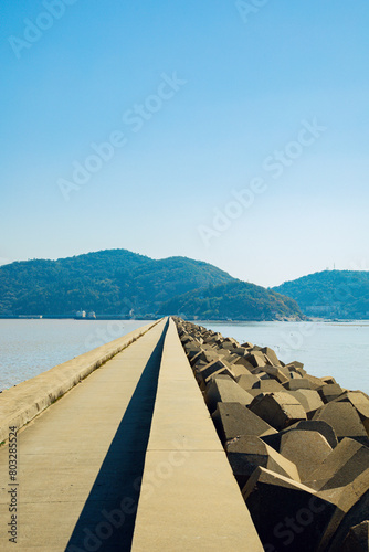 Dongtou District, Wenzhou City, Zhejiang Province - bays and islands against the blue sky photo