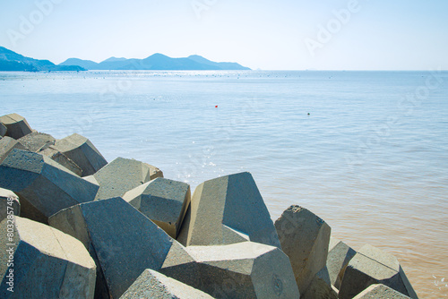 Dongtou District, Wenzhou City, Zhejiang Province - bays and islands against the blue sky photo