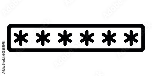 Password icon vector, password flat outline style illustration isolated on white background.