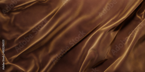 Close up view of brown fabric wallpaper background 3d render illustration