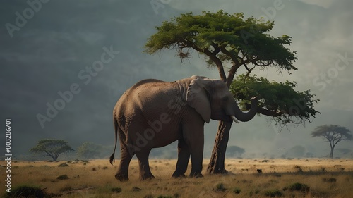 elephants in the savannah