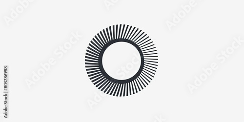 logo  vector design of an abstract line sunburst pattern in the shape of O on a white background  simple minimalistic style  no shadows  no gradient  no fill color.