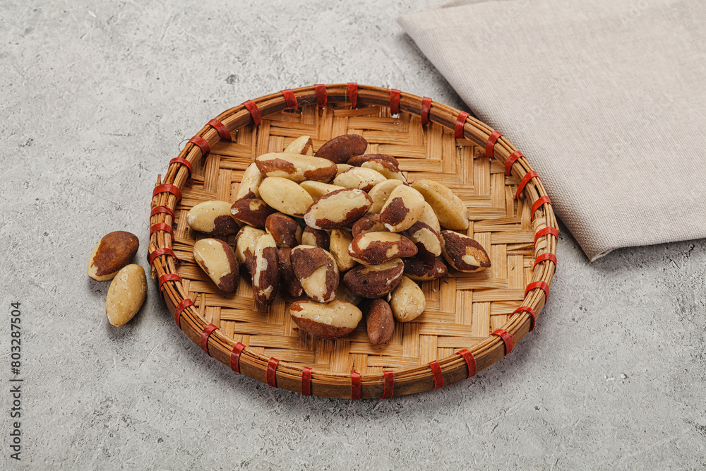 Brazil nut kernel in the bowl