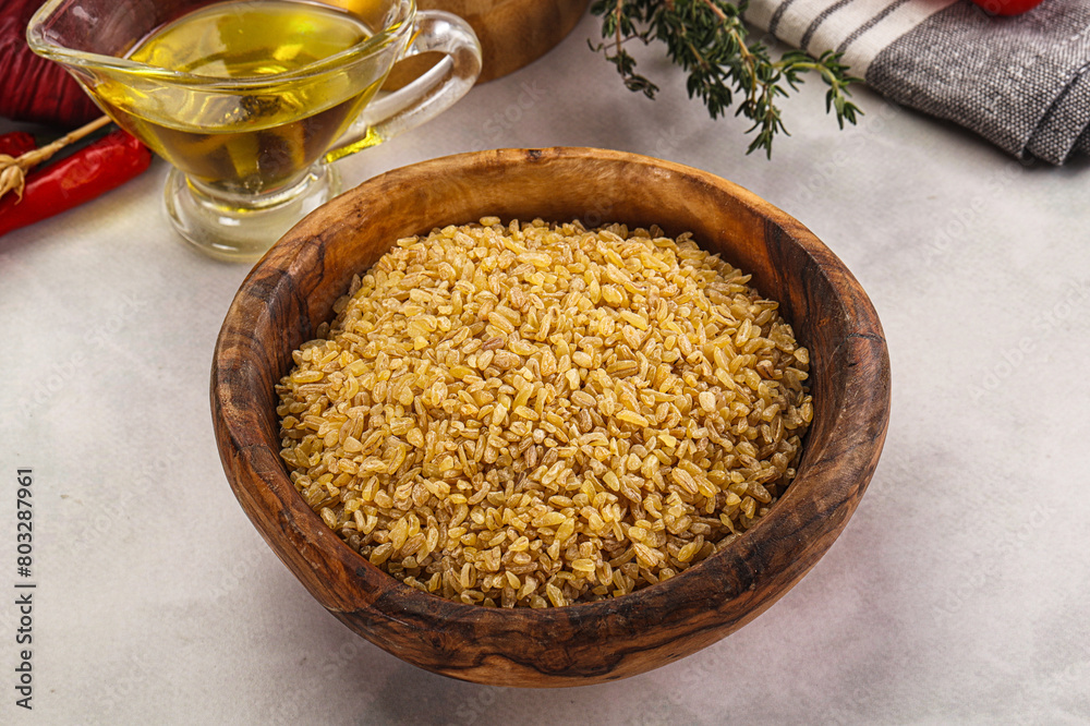 Dry wheat bulgur fow cooking Dry wheat bulgur fow cooking
