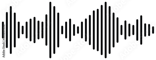 Radio Wave icon. Monochrome simple sound wave on whitet background. Vector sound wave icon. Music player sound bar. Record interface. Equalizer icon with soundwave line. vector illustration. Eps 10 © Quirk Craft Studio