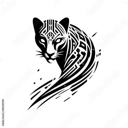 cheetah silhouette in animal cyberpunk, modern futuristic illustration
