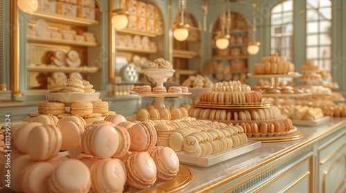 Luxurious French Patisserie Display, generative ai