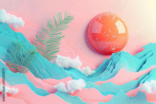 Vibrant details of a pastel vaporwave composition in a Retro Active  capturing the essence of digital nostalgia and serene aesthetics photo